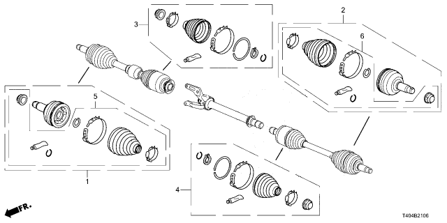 2025 Honda Civic BOOT SET, OUTBOARD Diagram for 44018-T60-305