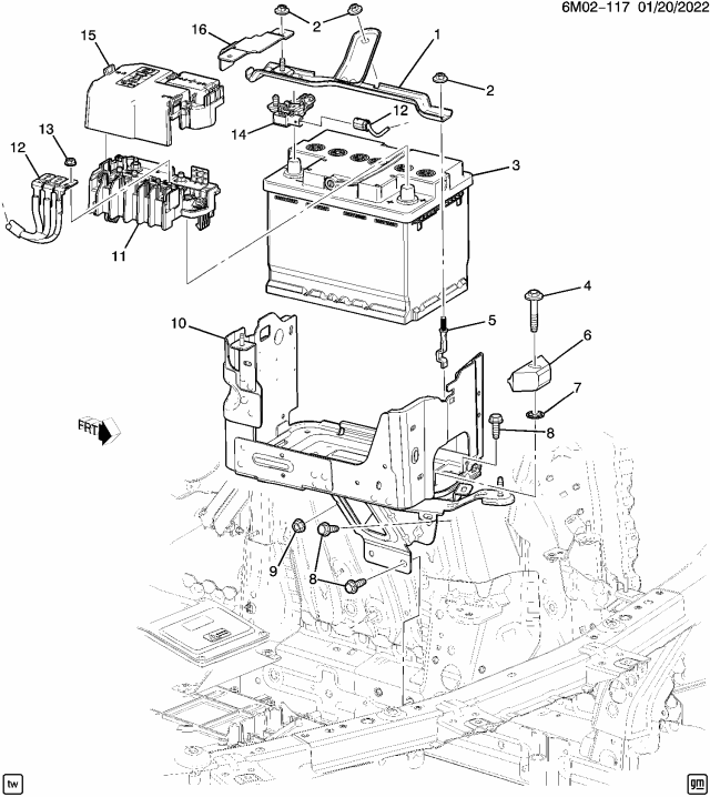 2024 Honda Prologue SENSOR, BAT Diagram for 13542820