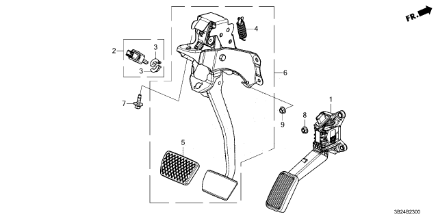 2023 Honda CR-V Hybrid SPRING, PEDAL RETURN Diagram for 46530-3D4-A51
