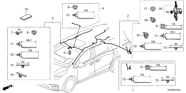 2025 Honda Odyssey HARN, SUN ROOF Diagram for 32155-THR-AB1