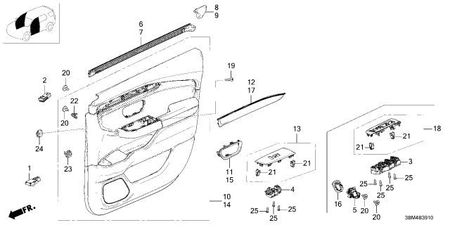 2026 Honda Passport SWITCH ASSY Diagram for 35750-3BM-A11