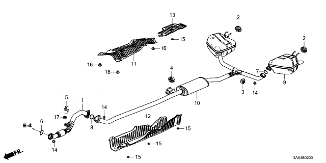 2023 Honda CR-V RUBBER, EX- MOUNTING Diagram for 18215-3A0-A11