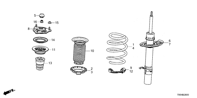 2023 Honda Pilot SPRING, L- FR Diagram for 51406-T90-A02