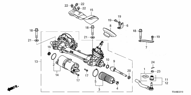 2026 Honda Civic Hybrid RACK, POWER STEERING Diagram for 53620-T56-A34
