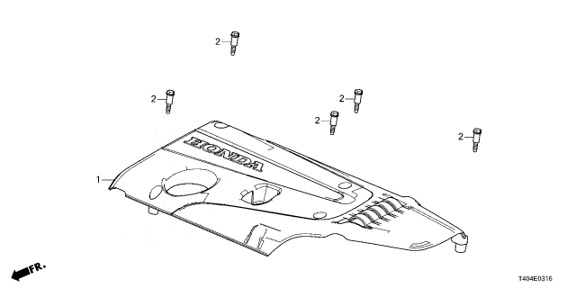 2023 Honda Civic COVER, ENGINE Diagram for 12500-5BF-A03