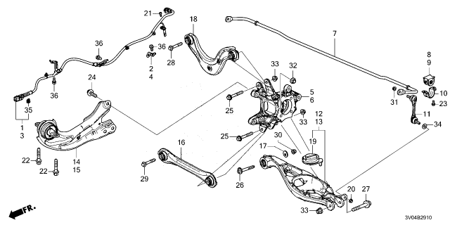 2026 Honda HR-V ARM, R- RR- TRAILING Diagram for 52360-3W0-A00