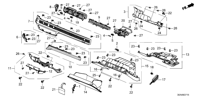 2025 Honda Accord BOX ASSY- *NH900L* Diagram for 77501-30A-A01ZA