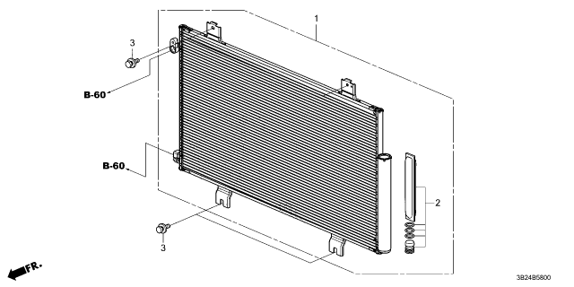 2024 Honda CR-V Hybrid W-CONDENSER ASSY Diagram for 80100-3D0-A01