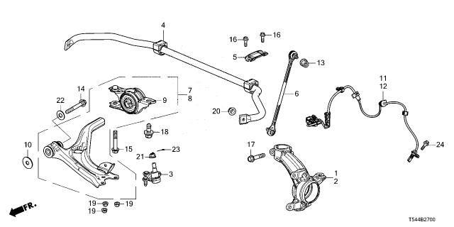 2026 Honda Civic Hybrid ARM, L- FR- (LOWER) Diagram for 51360-T50-J10