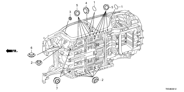 2025 Honda CR-V Grommet (25MM) Diagram for 90826-SNA-003