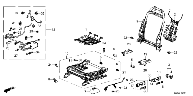 2025 Honda CR-V Hybrid FRAME, L- FR Diagram for 81526-3A0-A11