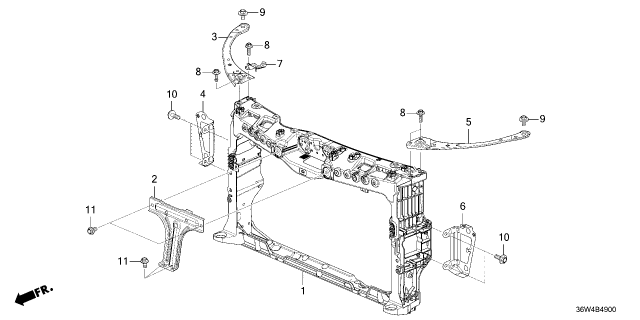 2026 Honda Prelude BULKHEAD, FR Diagram for 71411-36W-003