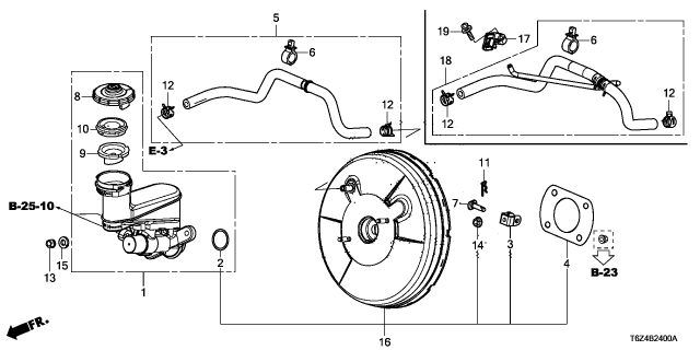 2023 Honda Ridgeline TUBE, MASTER POWER Diagram for 46402-TZ5-A12