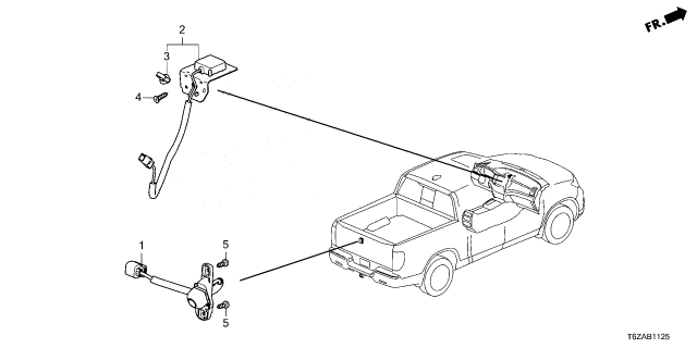 2025 Honda Ridgeline ANTENNA ASSY-, GNSS Diagram for 8B550-T6Z-A01