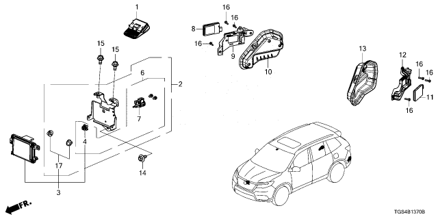 2023 Honda Passport Monocular Camera Diagram for 36160-TGS-A22