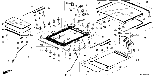 2024 Honda Pilot Bolt-Washer (5X10) Diagram for 93404-05010-08