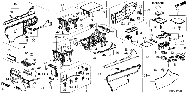 2023 Honda Pilot ASSY- *YR666L* Diagram for 83405-T90-A06ZC