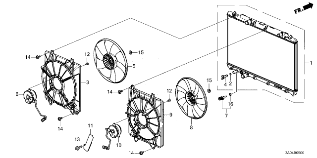 2024 Honda CR-V MOTOR, COOLING FAN Diagram for 38616-68A-A01