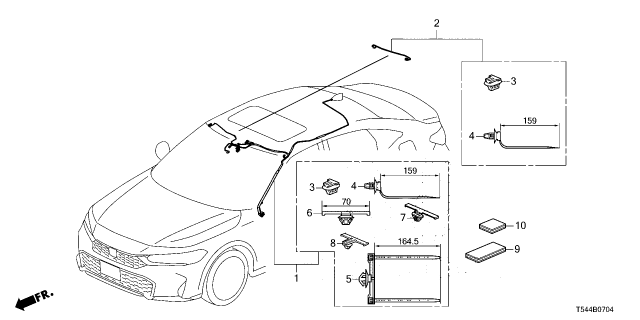 2025 Honda Civic Hybrid WIRE INTR & SUNROOF Diagram for 32155-T61-A40