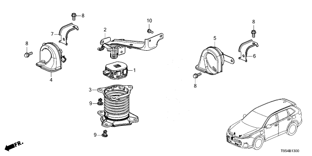 2025 Honda CR-V HORN ASSY- (HIGH) Diagram for 38150-T95-A01