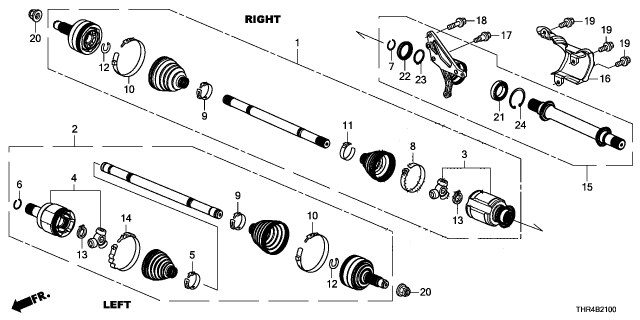 2023 Honda Odyssey DRIVESHAFT ASSY-, L Diagram for 44306-THR-A02