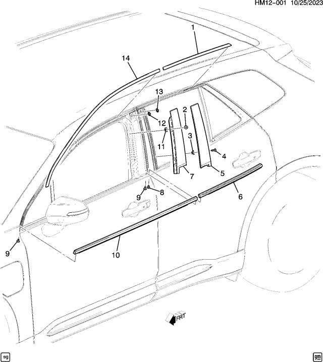 2025 Honda Prologue MOLDING AS R- *8555* Diagram for 85037141