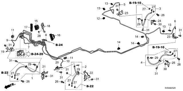 2023 Honda HR-V PIPE U, BRAKE Diagram for 46374-3W0-A00