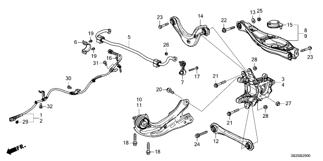 2026 Honda CR-V Hybrid STABILIZER, RR Diagram for 52300-3D5-A11
