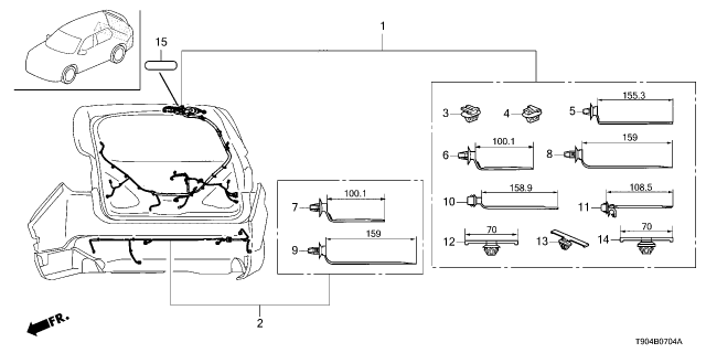 2024 Honda Pilot 5 Door LX 2WD 10AT Wire Harness Diagram 5