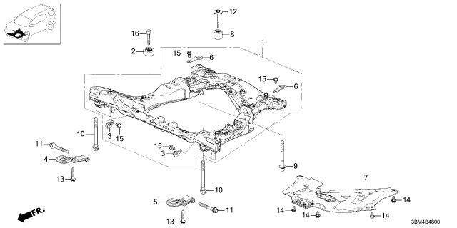 2026 Honda Passport SUB-FRAME ASSY-, FR Diagram for 50200-3BM-A50