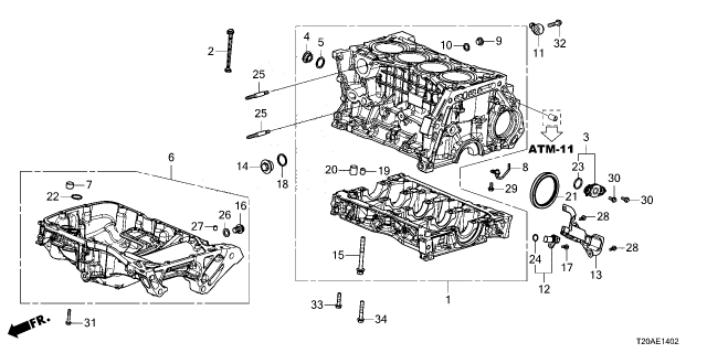 2026 Honda Civic PAN ASSY-, OIL Diagram for 11200-6MD-A01