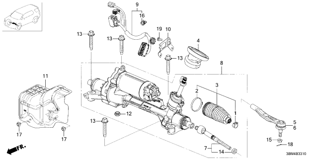 2026 Honda Passport G/BOX, STEERING Diagram for 53620-3BM-A13