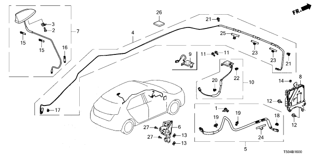 2026 Honda Civic Hybrid SUB-FEEDER, ANT Diagram for 39163-T20-A31
