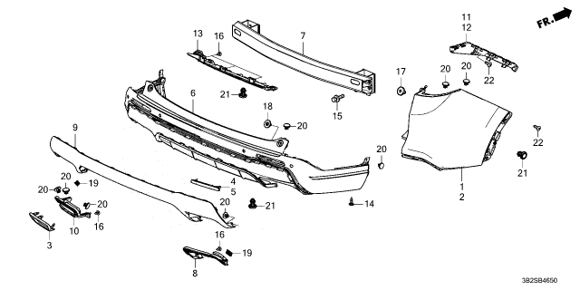 2025 Honda CR-V Hybrid REFLECTOR, L- RR Diagram for 33555-3W0-A01
