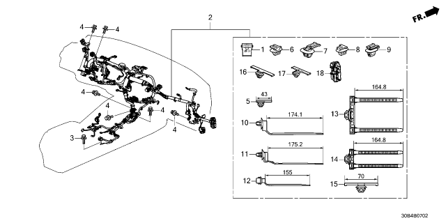 2023 Honda Accord Hybrid Instrument Wire Harness Diagram for 32117-30B-A30