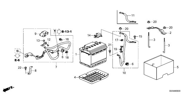 2023 Honda Accord CABLE, GROUND BATT Diagram for 32600-30A-A00