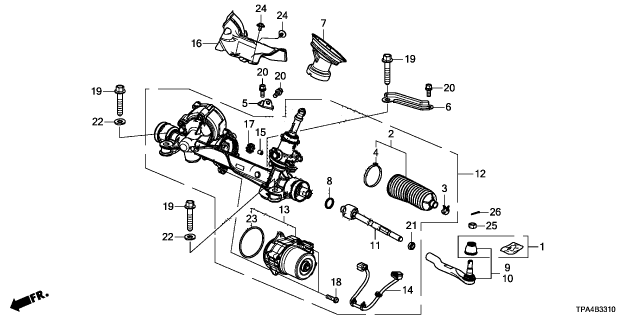 2022 Honda CR-V Hybrid RACK, POWER STEERING Diagram for 53620-TPG-A11