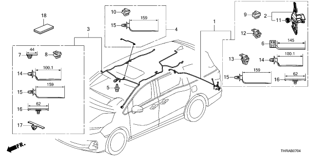 2026 Honda Odyssey HARN, SUN ROOF Diagram for 32155-THR-AC1