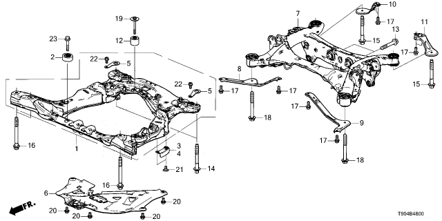 2023 Honda Pilot SUB-FRAME ASSY-, FR Diagram for 50200-T90-A03