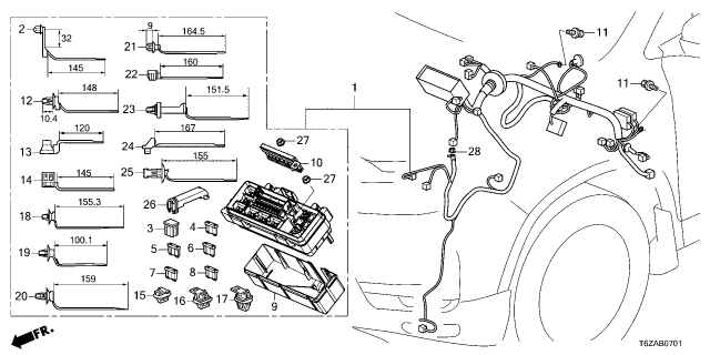 2025 Honda Ridgeline 4 Door Black Edition AWD 9AT Wire Harness Diagram 2