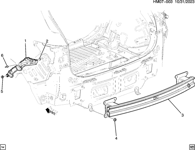 2024 Honda Prologue 5 Door Elite AWD 1AT Bumper - Rear Diagram 3