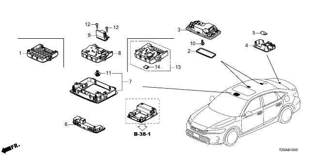2026 Honda Civic GARNISH *NH900L* Diagram for 34440-T20-A01ZA