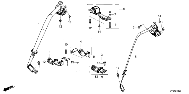 2023 Honda HR-V BUCKLE SET *NH900L* Diagram for 04823-3W0-A00ZA
