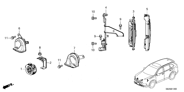 2025 Honda CR-V Hybrid HORN ASSY- (LOW) Diagram for 38100-3A0-C11