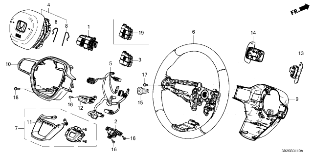 2026 Honda CR-V Hybrid SUB-WIRE, CABLE REEL Diagram for 77901-3V0-H30