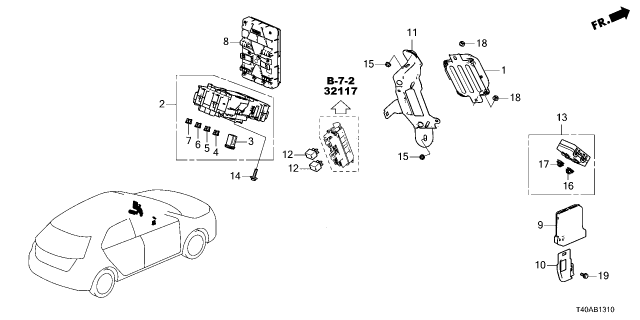 2026 Honda Civic MANAGEMENT UNIT Diagram for 38890-T64-AP2