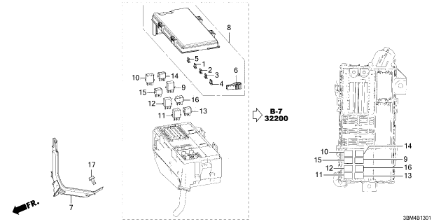 2026 Honda Passport BRACKET, RELAY BOX Diagram for 38251-T90-A00