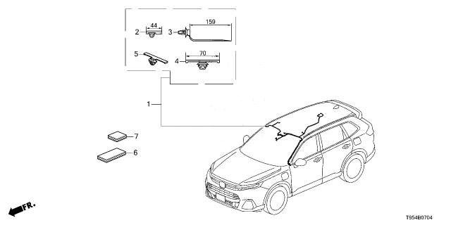 2025 Honda CR-V HARN, INTERIOR Diagram for 32155-T95-A00