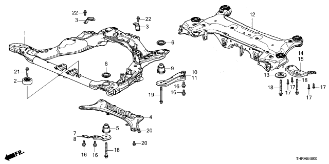 Front Sub Frame - Rear Sub Frame - 2026 Honda Odyssey 5 Door Touring 10AT