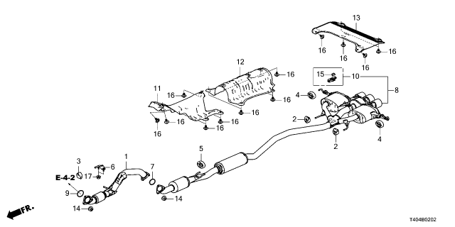 2023 Honda Civic PIPE, EX Diagram for 18210-T60-J02